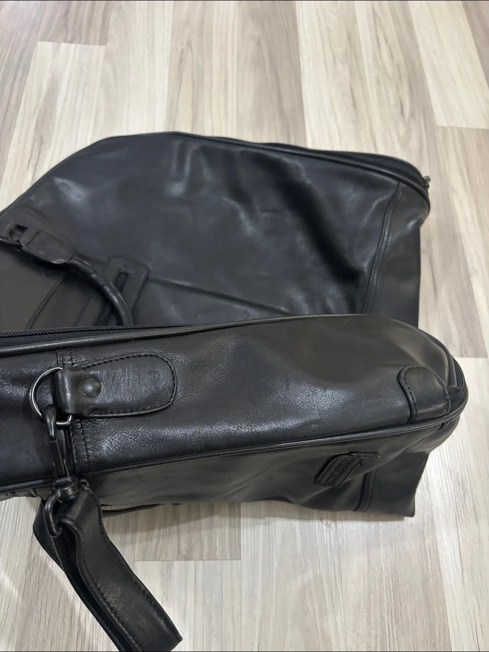 Marco Polo Club Black Leather Men’s Garment Bag‎ - Classic Travel Brief